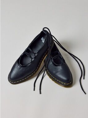 Dr. Marten Elphie Lace-Up Mary Jane Flats Black Size 9